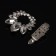 Decorative fastener, 9.6 × 6 cm, silver color