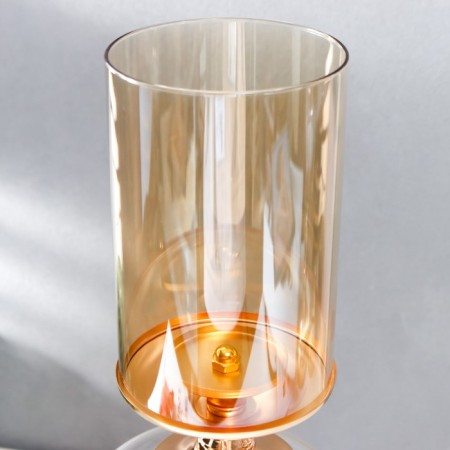 Summary Metal, glass for 1 candle "Elegant Cup" gold 42x17x17 cm-2
