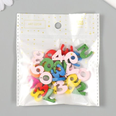Beads for creativity wood "numbers" set 30 pcs 1.5x1.5x0.3 cm-5
