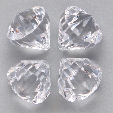 Crystals are plastic decorative, set 45 pcs., Size 1 pc. - 2.5 × 2 cm, the color is transparent-4