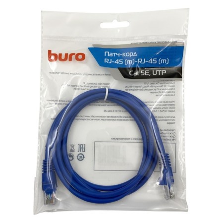 Buro UTP 4 pairs CAT5E CCA Molded 1.5m Blue RJ-45 (M) -RJ-45 (M)-1
