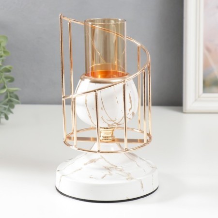 Summary Metal for 1 candle "White marble with golden cracks. Stairs" 23x13x13 cm-2