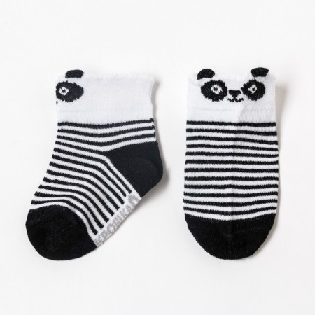 Socks children's baby I am Panda, white/black color, 6-8 cm