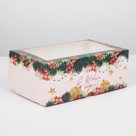 Box for Capcakes "New Year Gift" 17 x 25 x 10cm, New Year-1