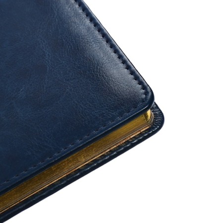 Diary of Leduced A4, 136 sheets of Sidney Nebraska, solid cover, artificial leather, gold cut, liesse, blue