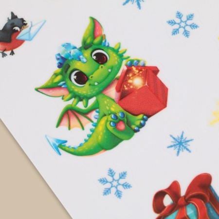 Interior sticker with the luminous layer "Dragons", 21 x 29.7 cm, New Year-1