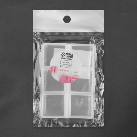 Organizer for storing little things, 6 cells, 8 × 6 × 1.5 cm-2