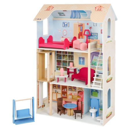 Puppet house "Grace" (16 items of furniture, staircase, elevator, swing)-7