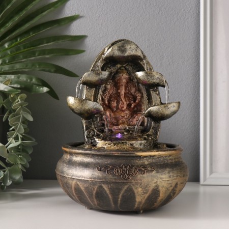 Ganesh desktop fountain "Ganesha with 5 bowls" 22.5x16x16 cm-6