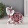 Souvenir Polystone "White Elephant. Burgundy Popon with Flower and Straza" Right 12x6x12 cm