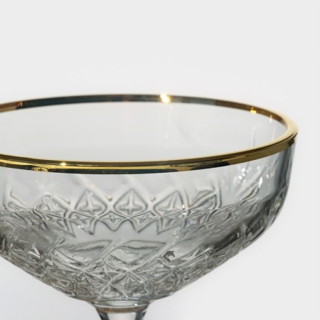 Timeless glass glasses set, 255 ml, 4 pcs, with a golden border-4
