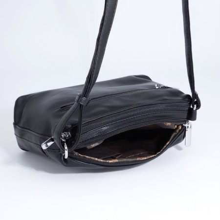 Bag Cross-Bodi with a zipper, black color-4