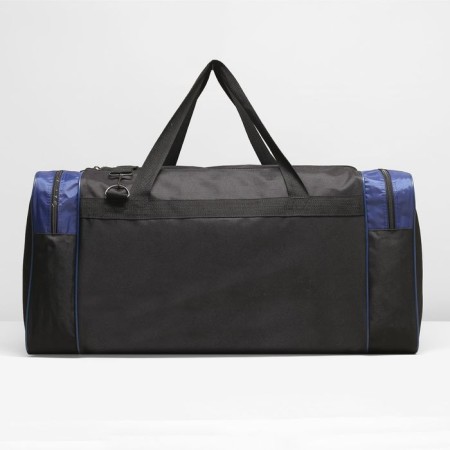 Road bag with lightning, 3 outer pockets, long belt, black/blue color-2