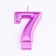 Candle for the Cake "European Giant", a number 7, 7 cm, purple metallic