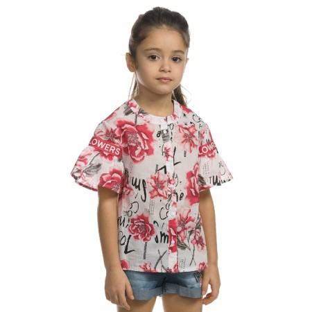 Blouse for girls, height 98 cm, white color