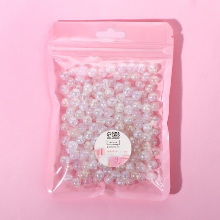 Beads are sewing, with holography, d = 8 mm, 50 g, white color-3