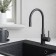 Santek and Tesio kitchen mixer, flexible surge, black matte