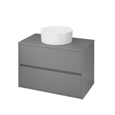 The built -in sink Cersanit Crea 38, Ring, on the countertop, white-2