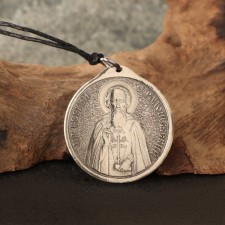 The icon-suspension of the Sergius of Radonezh and the Holy Blessed Matrona, 12g, 33x30 mm, Juv. Melchior 1053730