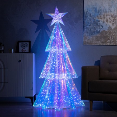 LED figure "Christmas tree with a star" 85 × 165 × 85 cm, plastic, 220 V, glow of white