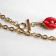 Piece "chain" lips and match, red color in gold, 45 cm