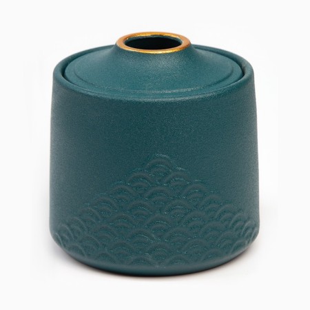 Ceramic ashtray for cigarettes and sticks "Style", 11 x 10 cm, d = 2.2 cm, emerald-3
