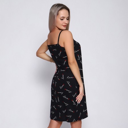 Night shirt female, black color, size 46-1