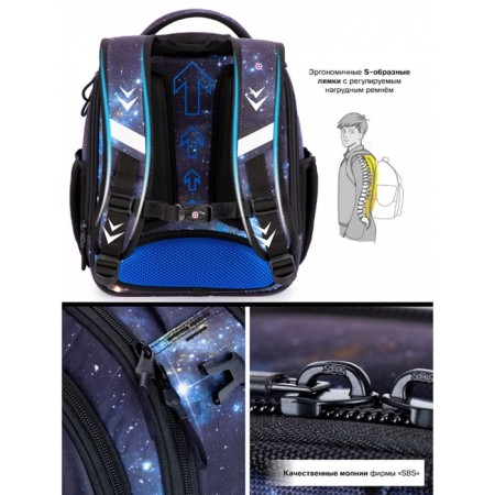 Frame backpack, 37 x 29 x 18 cm, Skyname R4 + bag for shoes, watches, blue R4-420-m-14