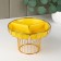 Menzhitsa ceramic 3 cells on the metal stand "Bohemia", 22 × 14 cm, yellow color