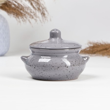 Borisovsky ceramics “Fog”, 500 ml, 13 × 9.5 cm, ceramics, gray baking pot