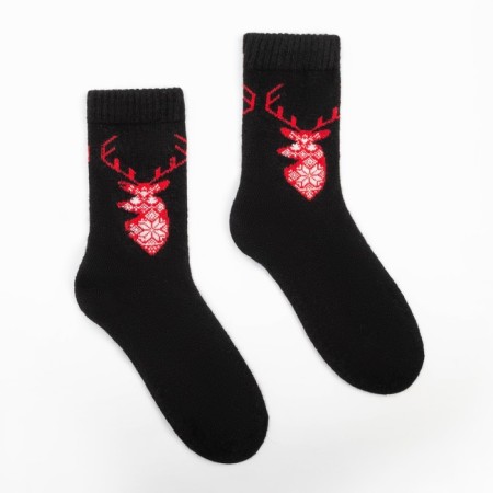 Women's socks "Deer", Black color, size 36-40-1