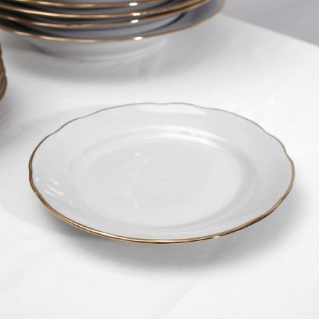 A set of plates with a gold border, 24 pcs-1