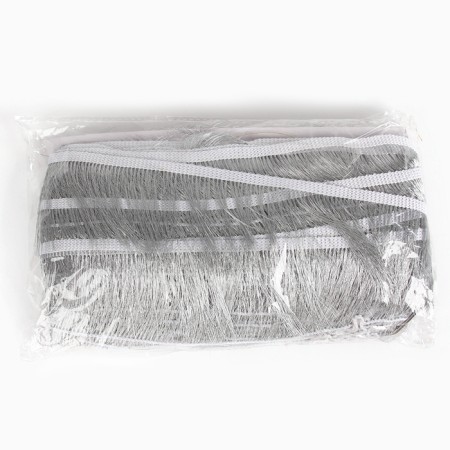 Braid with fringe, color silver width 6 cm, 25 m-3