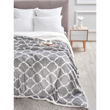 Lord Grey Plaid, size 150x200 cm, monogram, gray