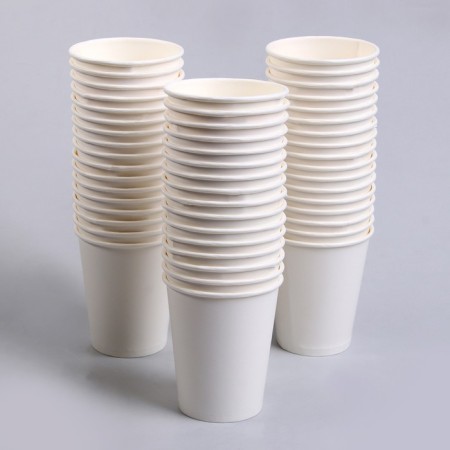 A single -single glass of a plain paper, white color, 250 ml, set 50 pieces-2