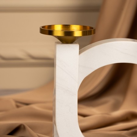 Brass Brass, marble "Camellia" 19 x 18 x 8 cm-20