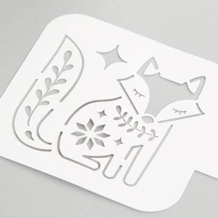 Plastic stencil "Fox" 9x9 cm-2