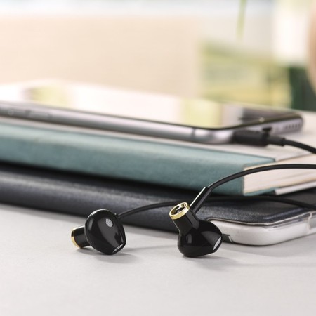 Hoco M47 headphones, wired, inserts, microphone, 3.5 mm, 1.2 m, black-5