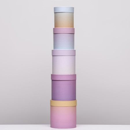 A set of round gift boxes 5 in 1 “Gradient Style”, 20 × 20 × 20–13.5 × 13.5 × 13.5 cm-3