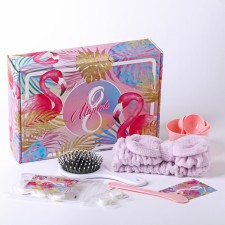 Set “From March 8”: comb, head bandage, measured spoons 3 pcs, a bowl and a mask shoulder blade, compressed masks