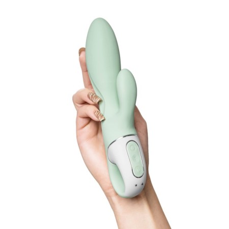 Unrealistic vibrator Satiffyer Air Pump Bunny 5, silicone, green, 15 cm-12