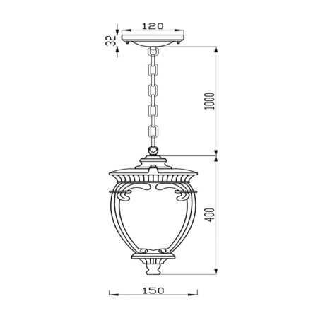 Outdoor O414PL-01BZ, E27, 1x60 W, 150x400x400 mm, Antik bronze lamp-3