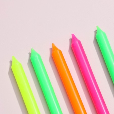 Candles in the cake "Color", 8 cm, classic, set 8 pcs-2