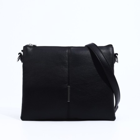 Bag Cross-Bodi with a zipper, 2 outer pockets, black color