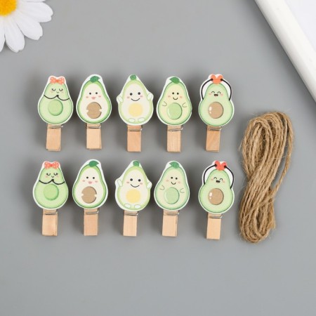 Decor for creativity tree "Procher. Avocado" set of 10 pcs 3.8x1.9x1.2 cm