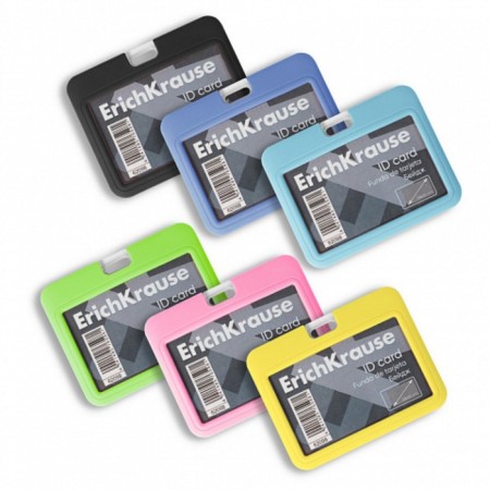 Horizontal badge 85 x 54 mm, erichkrause silicone case, mix
