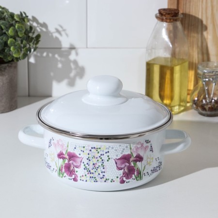 Mosaic pan 1.5 l, d = 15 cm, enameled lid, induction