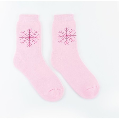 Women's socks "Snowflake", light pink color, size 23-25-1