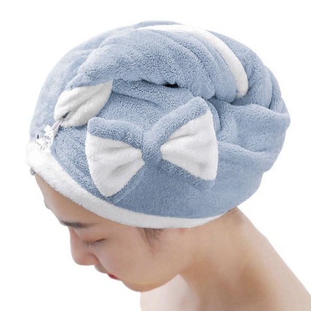 A set of towels "Glamor", size 25x65 cm, 37x75 cm, blue color-3