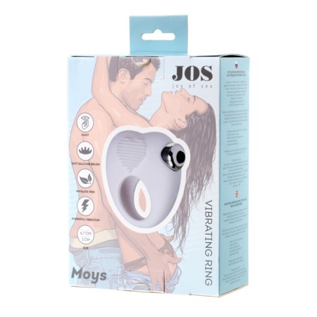 Vibro -ring for prolonging sexual intercourse Jos Moys, White, 6.7 cm-5